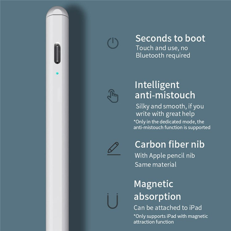 5Gen. Magnetic Absorption Pencil for iPad Tablet Anti-False Touch Active Capacitive Pen