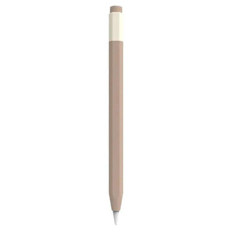 For Apple Pencil (USB-C) Anti-skid Silicone Protective Sleeve Capacitive Stylus Pen Anti-drop Cover - Light Coffee