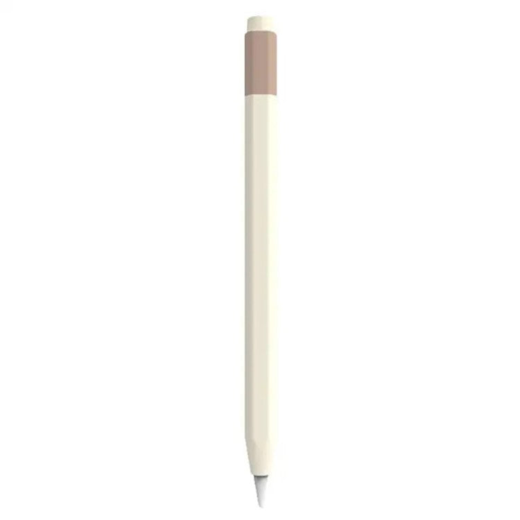 For Apple Pencil (USB-C) Anti-skid Silicone Protective Sleeve Capacitive Stylus Pen Anti-drop Cover - Milkshake White