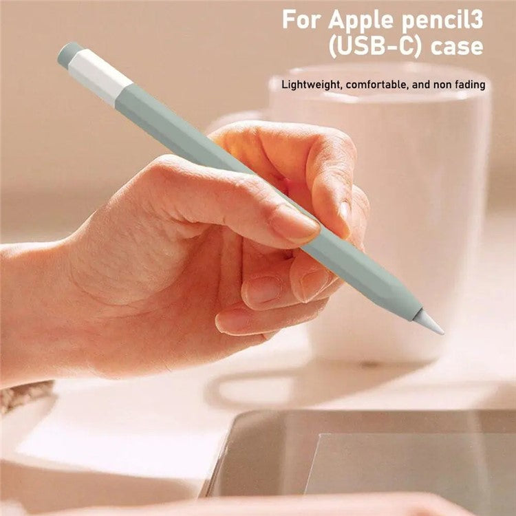 For Apple Pencil (USB-C) Anti-skid Silicone Protective Sleeve Capacitive Stylus Pen Anti-drop Cover - Milkshake White