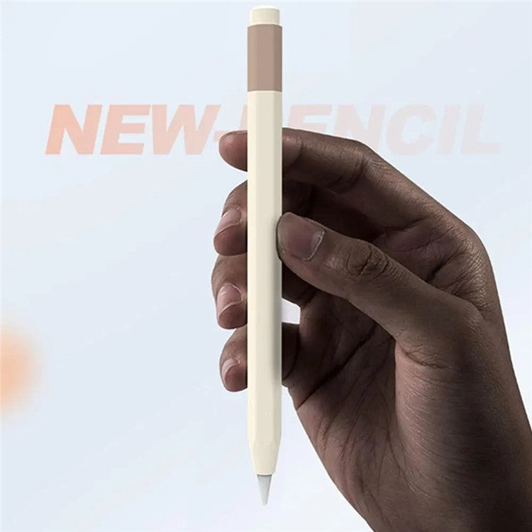 For Apple Pencil (USB-C) Anti-skid Silicone Protective Sleeve Capacitive Stylus Pen Anti-drop Cover - Milkshake White