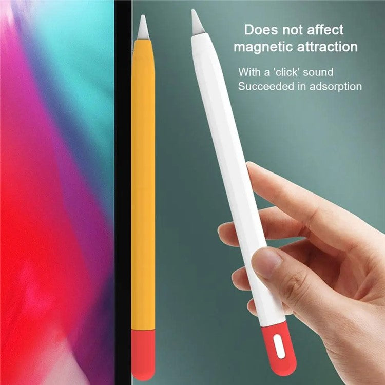 For Apple Pencil (USB-C) Contrast Color Silicone Protective Sleeve Stylus Pen Anti-drop Cover - White