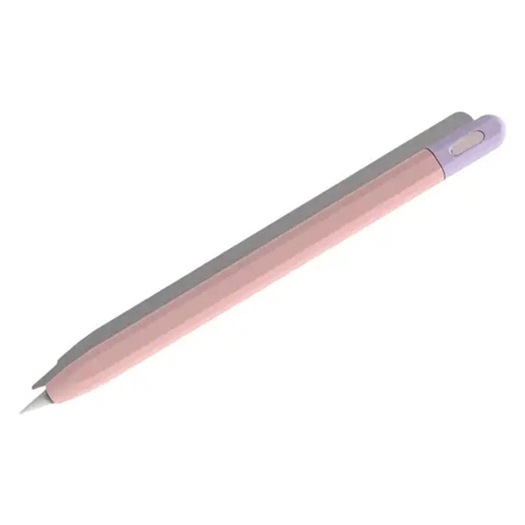For Apple Pencil (USB-C) Contrast Color Silicone Protective Sleeve Stylus Pen Anti-drop Cover - Pink