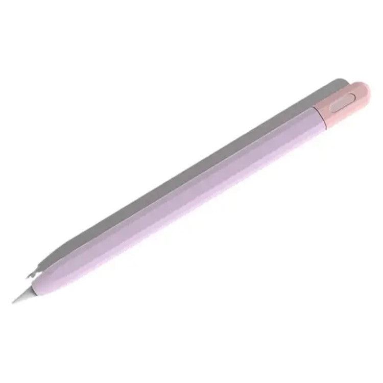 For Apple Pencil (USB-C) Contrast Color Silicone Protective Sleeve Stylus Pen Anti-drop Cover - Purple