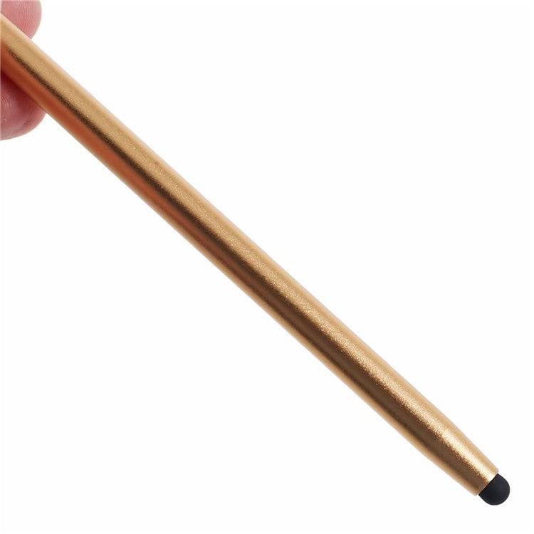 Dual Silicone Tips Passive Stylus Pen Sensitive Touch Writing Drawing Pencil - Gold