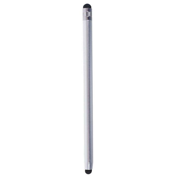 Dual Silicone Tips Passive Stylus Pen Sensitive Touch Writing Drawing Pencil - Silver