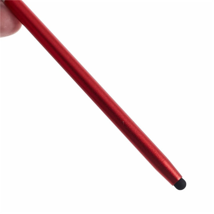 Dual Silicone Tips Passive Stylus Pen Sensitive Touch Writing Drawing Pencil - Red