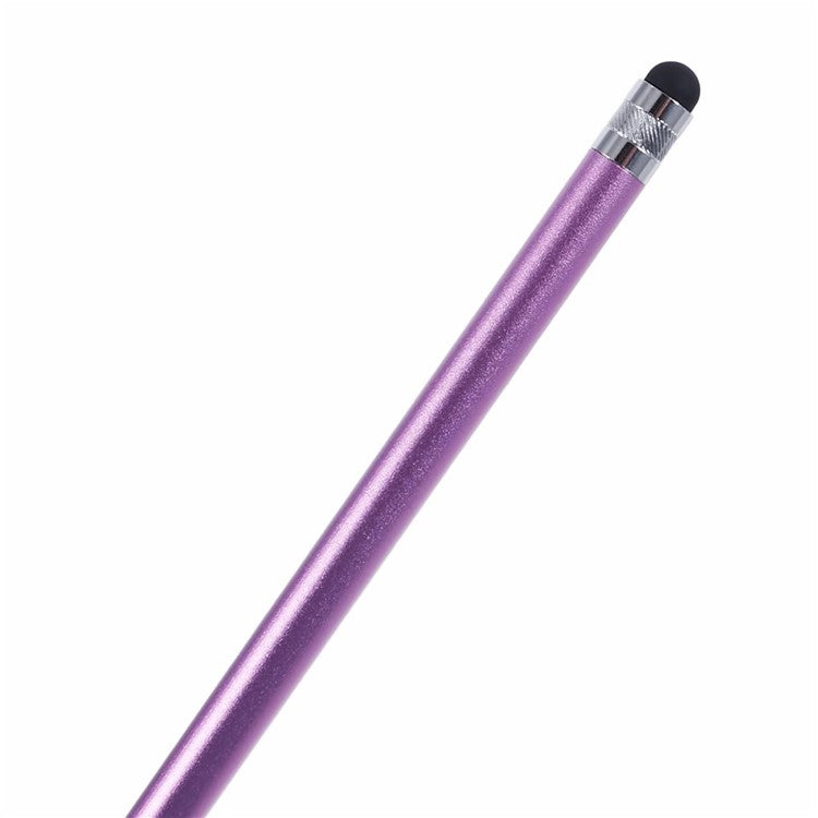 2Pcs Passive Stylus Pen Smooth Writing Drawing Touch Screen Pencil with Dual Silicone Tips - Purple