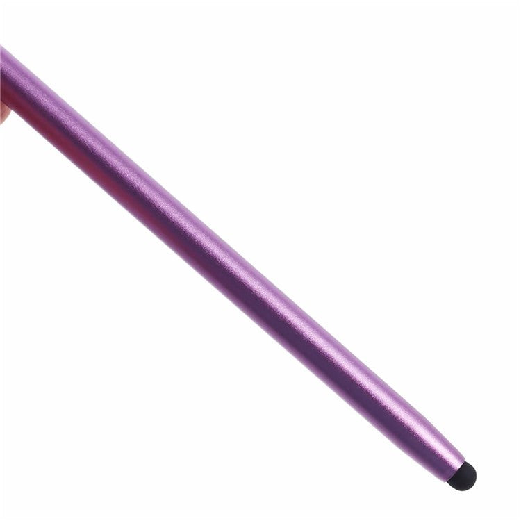 2Pcs Passive Stylus Pen Smooth Writing Drawing Touch Screen Pencil with Dual Silicone Tips - Purple