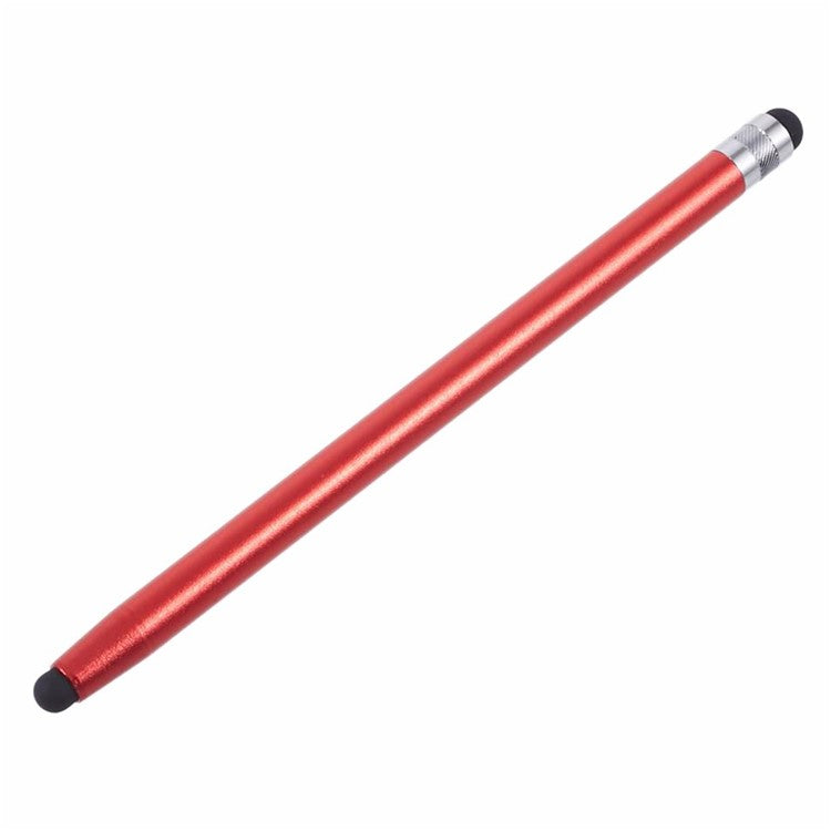 2Pcs Passive Stylus Pen Smooth Writing Drawing Touch Screen Pencil with Dual Silicone Tips - Red