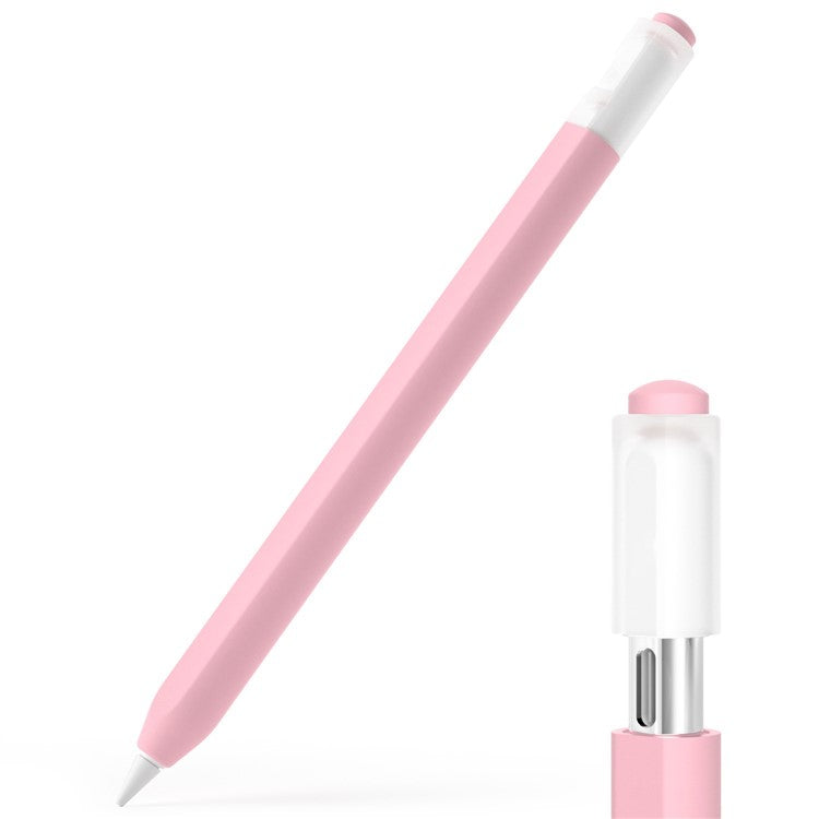 For Apple Pencil (USB-C) Stylish Silicone Sleeve Stylus Pen Protective Cover - Pink