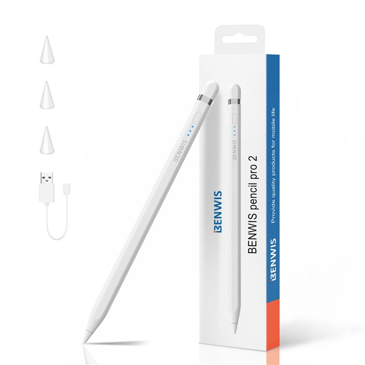 BENWIS ID-STY-5 Pencil Pro 2 Stylus Pens for Touch Screens Capacitive Screen Writing Pencil with Power Display