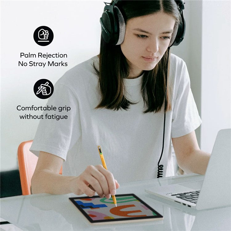 MOMAX Mag Link Pop Tablet Stylus Pen Type-C Charging Port Palm Rejection Capacitive Pen - Yellow