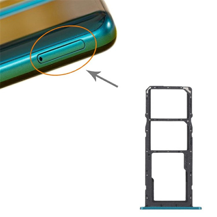 For Huawei P smart 2021 / Honor 10X Lite OEM Dual SIM Card + TF Card Tray Holder Replacement (without Logo) - Green