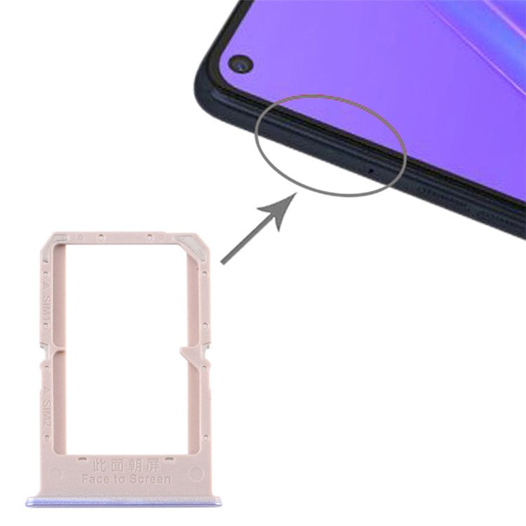For Oppo A72 CPH2067 Dual SIM Card Tray Holder Replacement (without Logo) - Purple