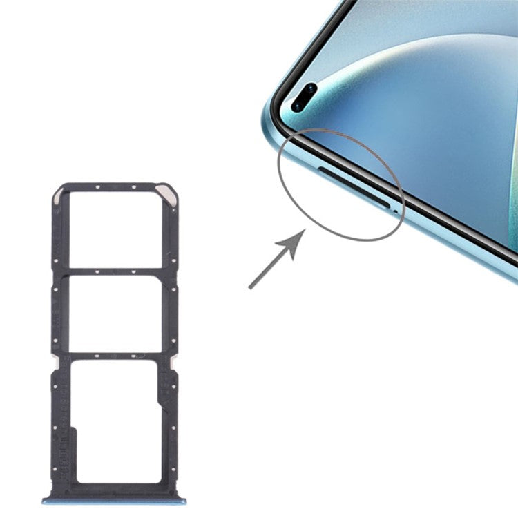 For Oppo A93 5G Dual SIM Card + TF Card Tray Holder Replacement (without Logo) - Blue