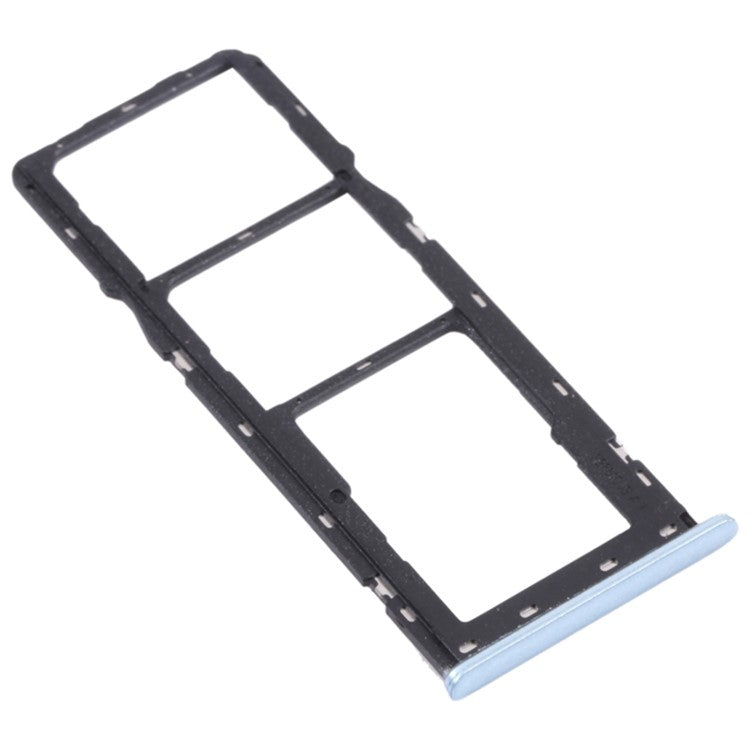 For OPPO A15 CPH2185 Dual SIM Cards + TF Card Tray Holder Replacement (without Logo) - Blue