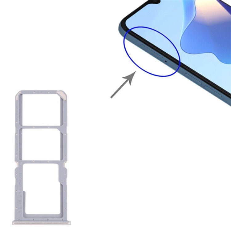 For Oppo A16 CPH2269/A16s CPH2271 Dual SIM Cards + Single TF Card Tray Holder Replacement (without Logo) - Gold