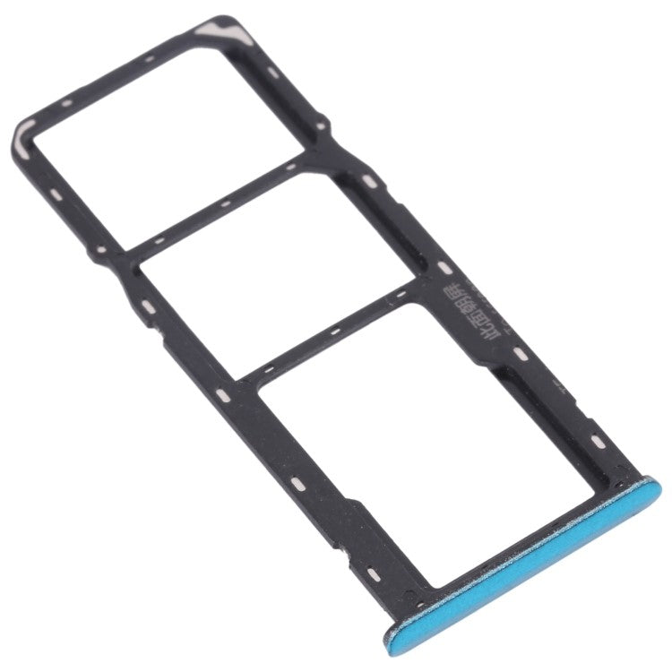 For Realme C3 (without Fingerprint) RMX2027, RMX2020, RMX2021 Dual SIM Cards + Single TF Card Tray Holder Replacement (without Logo) - Blue
