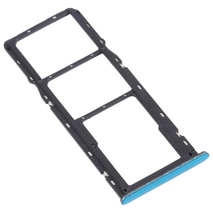For Realme C3 (without Fingerprint) RMX2027, RMX2020, RMX2021 Dual SIM Cards + Single TF Card Tray Holder Replacement (without Logo) - Blue