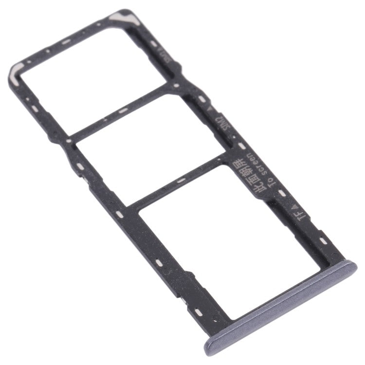 For Realme C3 (without Fingerprint) RMX2027, RMX2020, RMX2021 Dual SIM Cards + Single TF Card Tray Holder Replacement (without Logo) - Black
