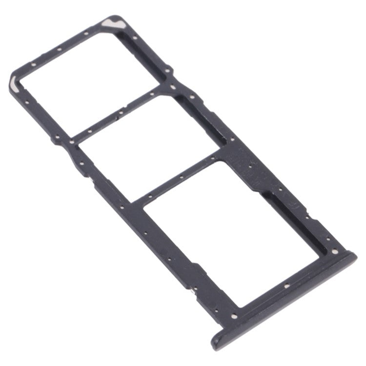 For Realme C21 RMX3201 / C21Y RMX3261 Dual SIM Cards + Single TF Card Tray Holder Replacement (without Logo) - Black
