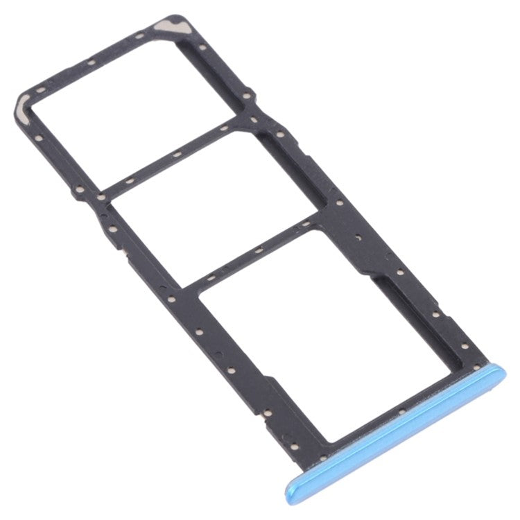 For Realme C21 RMX3201 / C21Y RMX3261 Dual SIM Cards + Single TF Card Tray Holder Replacement (without Logo) - Blue