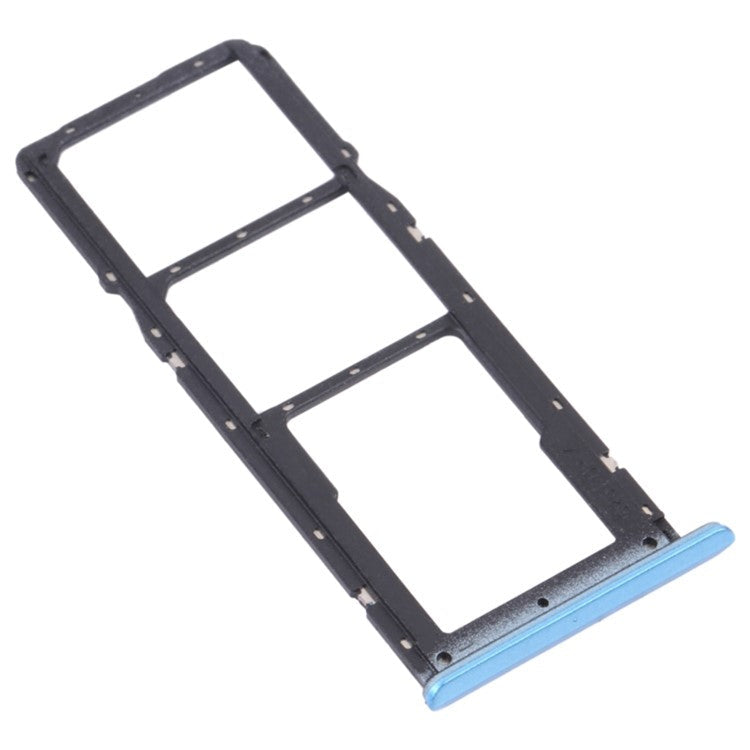 For Realme C21 RMX3201 / C21Y RMX3261 Dual SIM Cards + Single TF Card Tray Holder Replacement (without Logo) - Blue
