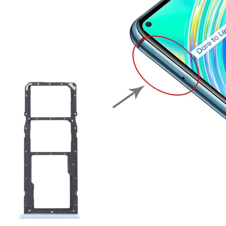 For Realme C17 RMX2101 Dual SIM Cards + Single TF Card Tray Holder Replacement (without Logo) - Green