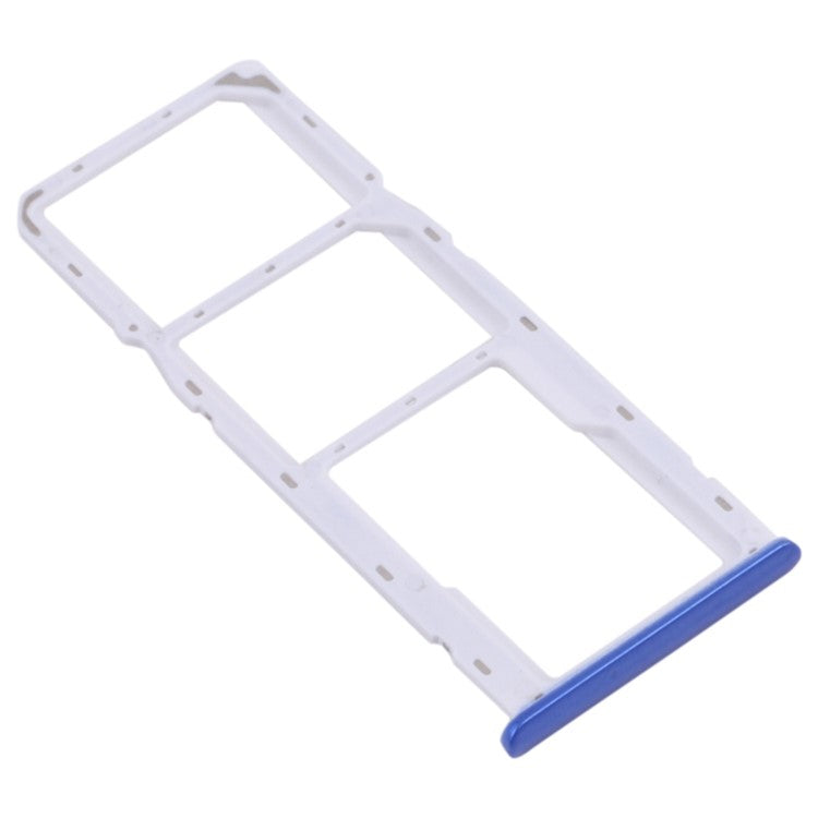 For Realme 5i RMX2030, RMX2032 Dual SIM Cards + Single TF Card Tray Holder Replacement (without Logo) - Blue