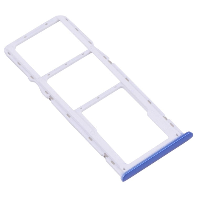 For Realme 5i RMX2030, RMX2032 Dual SIM Cards + Single TF Card Tray Holder Replacement (without Logo) - Blue
