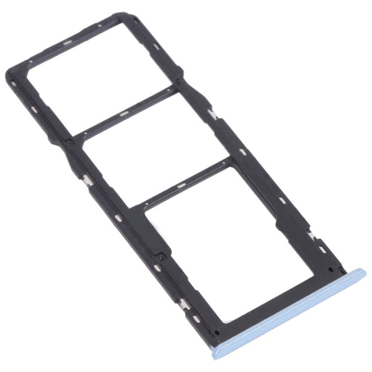 For Realme C12 RMX2189 Dual SIM Cards + Single TF Card Tray Holder Replacement (without Logo) - Blue