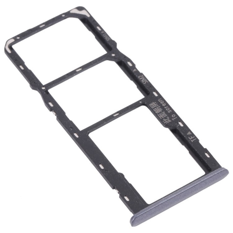 For Realme 6 Dual SIM Cards + Single TF Card Tray Holder Replacement (without Logo) - Black