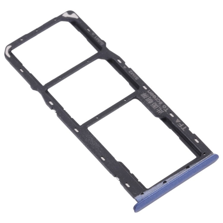 For Realme C15 RMX2180 Dual SIM Cards + Single TF Card Tray Holder Replacement (without Logo) - Blue