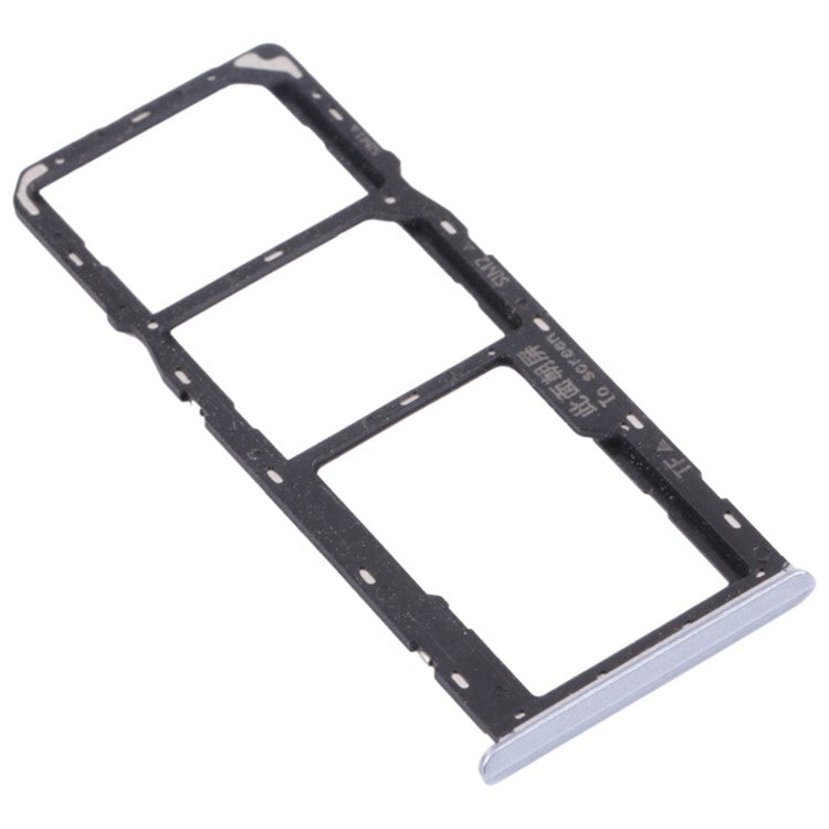 For Realme C15 RMX2180 Dual SIM Cards + Single TF Card Tray Holder Replacement (without Logo) - Silver