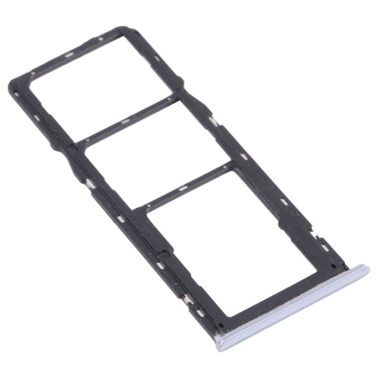 For Realme C15 RMX2180 Dual SIM Cards + Single TF Card Tray Holder Replacement (without Logo) - Silver