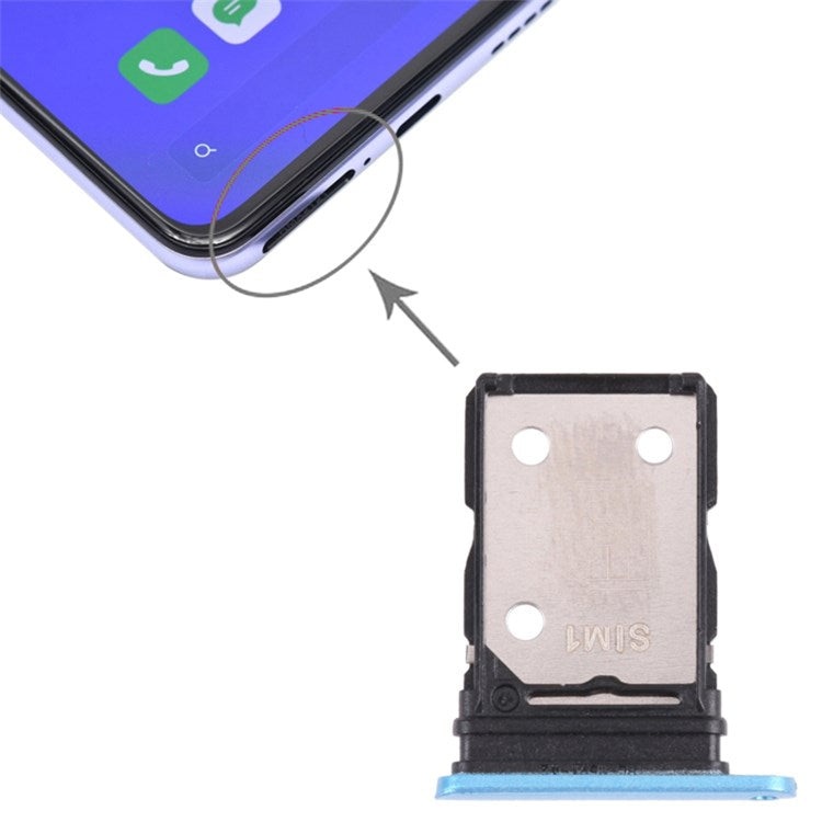 For Realme X7 Pro RMX2121, RMX2111 Dual SIM Card Tray Holder Replacement (without Logo) - Blue