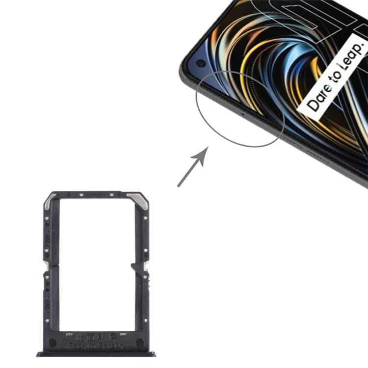 For Realme GT 5G/GT Neo/X7 Max 5G Dual SIM Card Tray Holder Replacement (without Logo) - Black