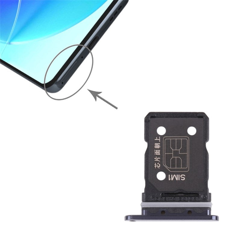 For Oppo Reno6 Pro 5G Dual SIM Card Tray Holder Replacement (without Logo) - Black