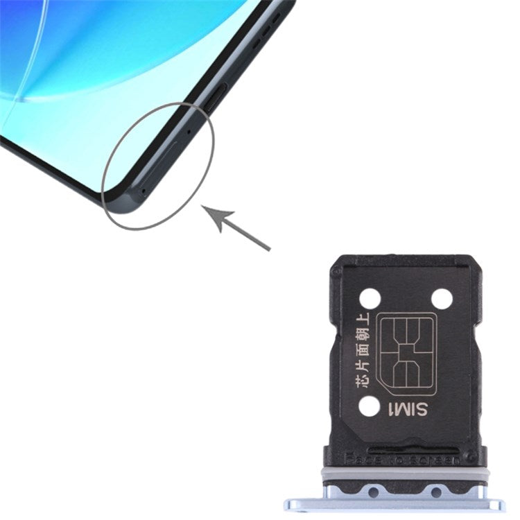 For Oppo Reno6 Pro 5G Dual SIM Card Tray Holder Replacement (without Logo) - Blue