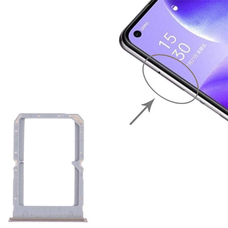 For Oppo Reno5 5G PEGM00, PEGT00, CPH2145 Dual SIM Card Tray Holder Replacement (without Logo) - Gold