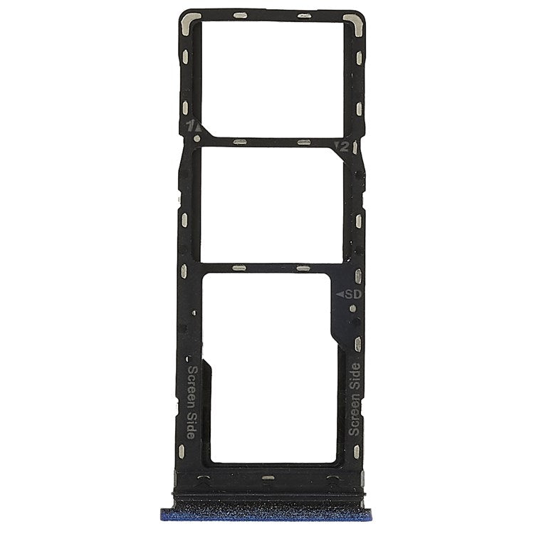 For Tecno Spark 6 Air KE6, KE6j, KF6 Dual SIM Cards + Single SD Card Tray Holder Replacement (without Logo) - Blue