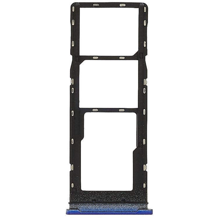 For Tecno Spark 6 Air KE6, KE6j, KF6 Dual SIM Cards + Single SD Card Tray Holder Replacement (without Logo) - Blue
