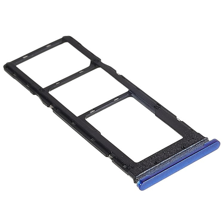 For Tecno Spark 6 Air KE6, KE6j, KF6 Dual SIM Cards + Single SD Card Tray Holder Replacement (without Logo) - Blue
