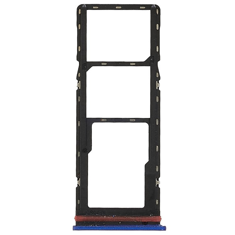 For Tecno Spark 6 KE7 Dual SIM Cards + Single SD Card Tray Holder Replacement (without Logo) - Blue