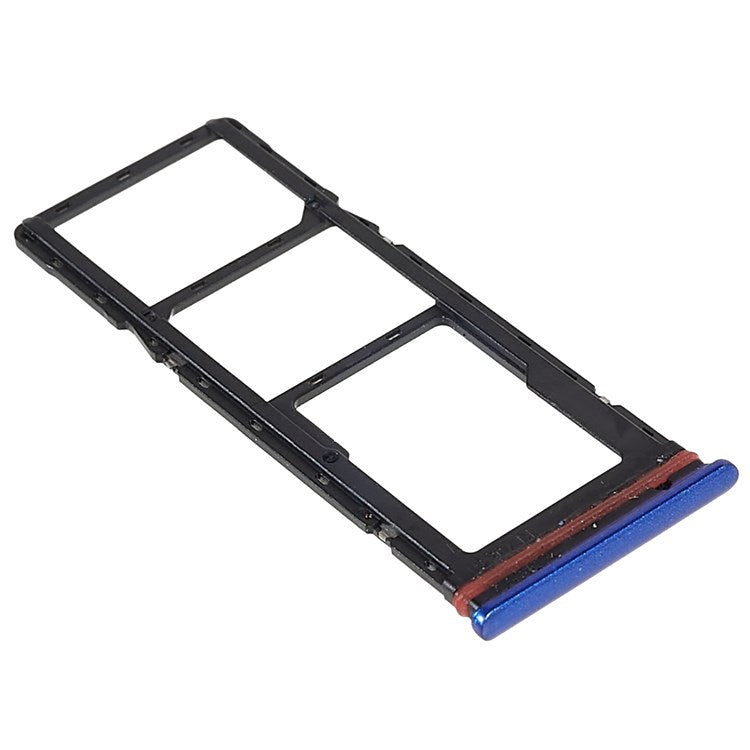 For Tecno Spark 6 KE7 Dual SIM Cards + Single SD Card Tray Holder Replacement (without Logo) - Blue