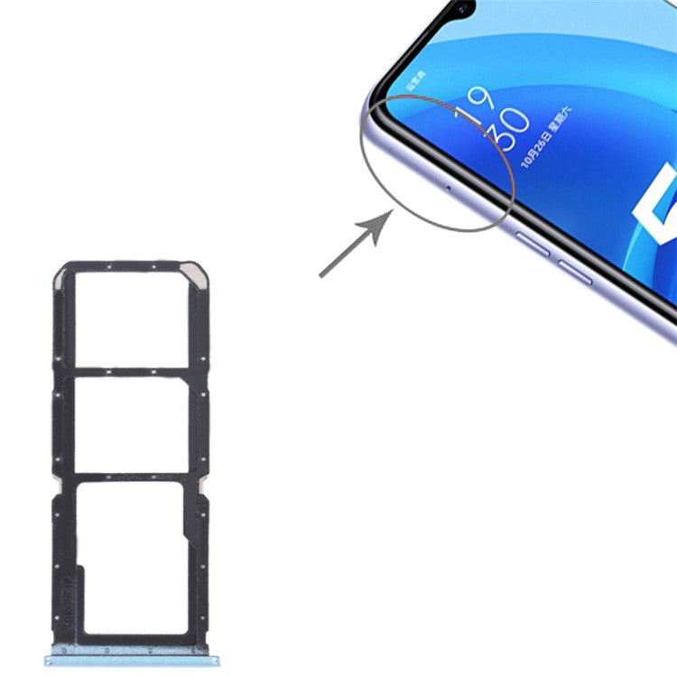 For Oppo A56 5G Dual SIM Card Tray Holder Replacement (without Logo) - Blue