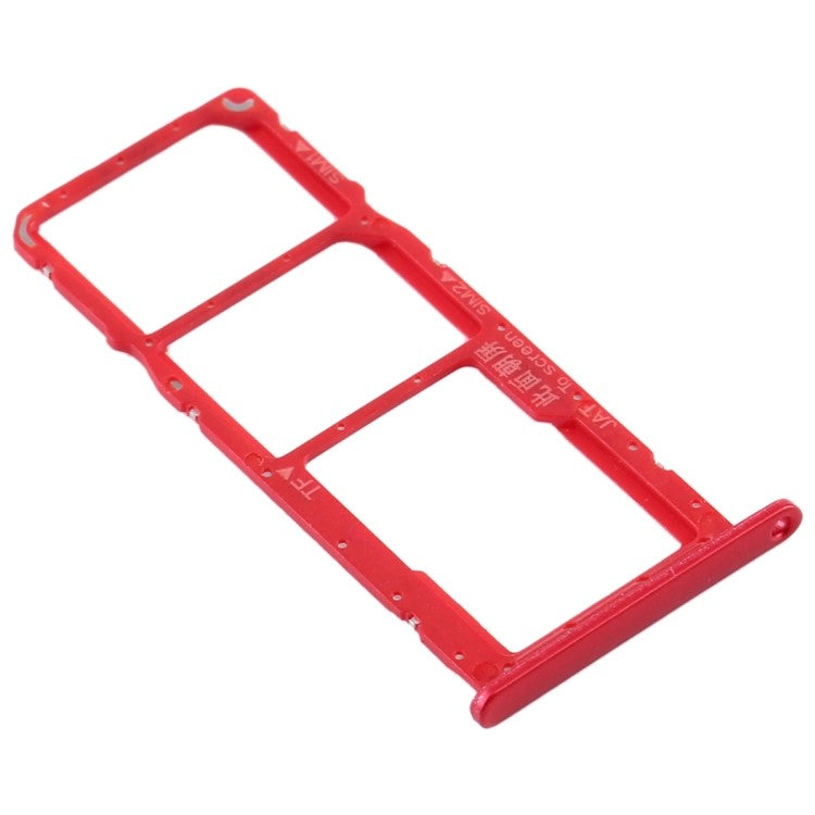 For Huawei Y6s (2019) Dual SIM Card + TF Card Tray Holder Phone Replacement Part (without Logo) - Red