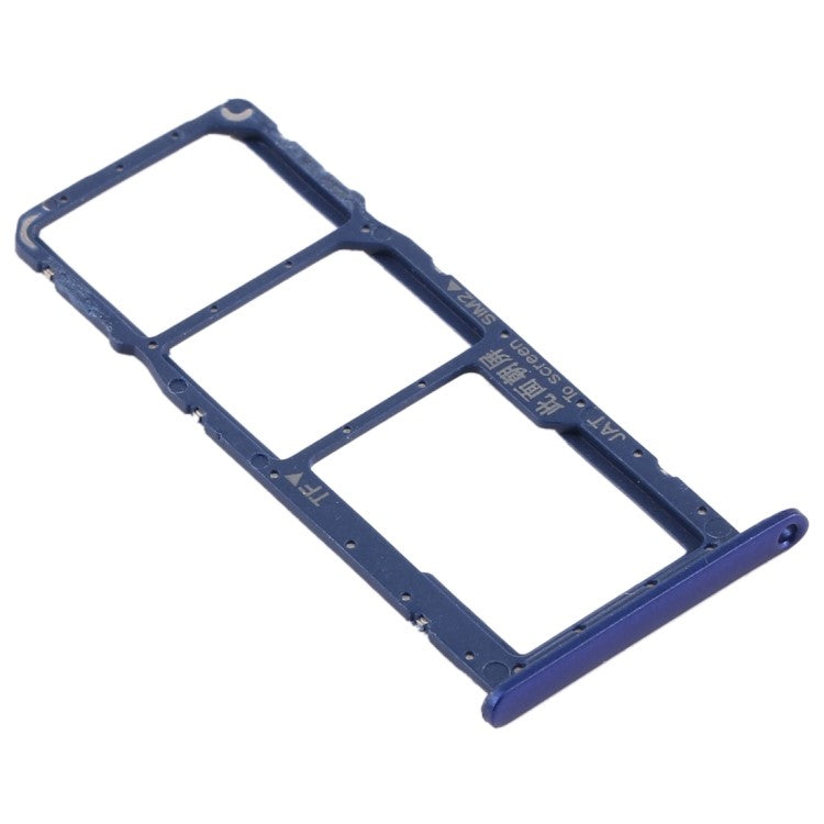 For Huawei Y6s (2019) Dual SIM Card + TF Card Tray Holder Phone Replacement Part (without Logo) - Blue