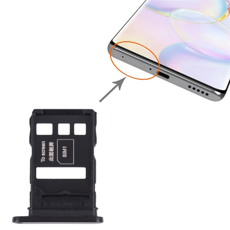 For Honor 50 Dual SIM Card Tray Holder Replacement Part (without Logo) - Black